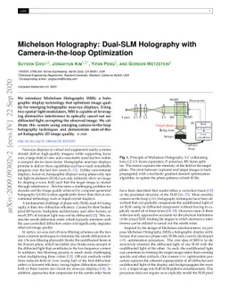 Michelson Holography: Dual-SLM Holography with Camera-in-the-loop
  Optimization