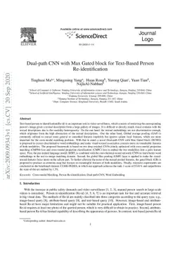 Dual-path CNN with Max Gated block for Text-Based Person
  Re-identification