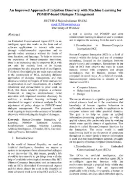 An Improved Approach of Intention Discovery with Machine Learning for
  POMDP-based Dialogue Management