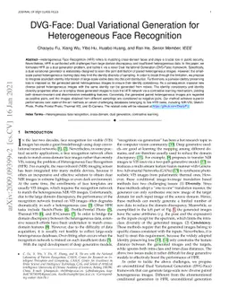 DVG-Face: Dual Variational Generation for Heterogeneous Face Recognition