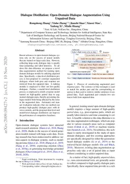Dialogue Distillation: Open-Domain Dialogue Augmentation Using Unpaired
  Data