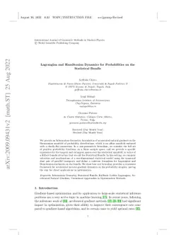 Lagrangian and Hamiltonian Mechanics for Probabilities on the
  Statistical Manifold