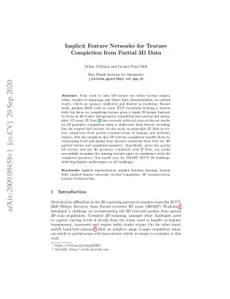 Implicit Feature Networks for Texture Completion from Partial 3D Data