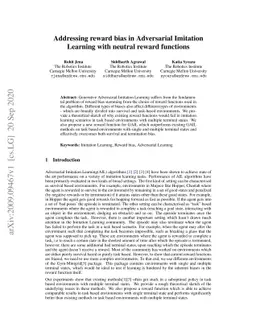 Addressing reward bias in Adversarial Imitation Learning with neutral
  reward functions