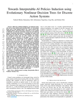 Towards Interpretable-AI Policies Induction using Evolutionary Nonlinear
  Decision Trees for Discrete Action Systems
