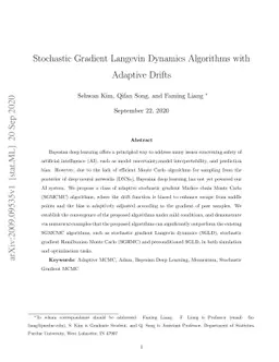 Stochastic Gradient Langevin Dynamics Algorithms with Adaptive Drifts
