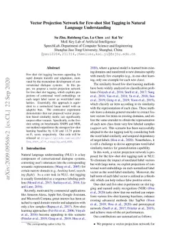 Vector Projection Network for Few-shot Slot Tagging in Natural Language
  Understanding