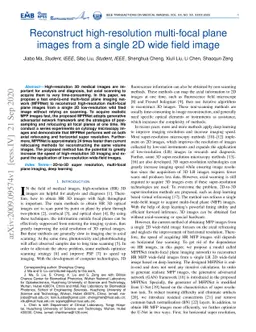 Reconstruct high-resolution multi-focal plane images from a single 2D
  wide field image