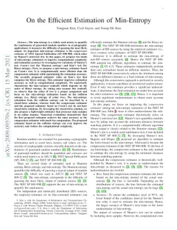 On the Efficient Estimation of Min-Entropy