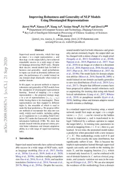 Improving Robustness and Generality of NLP Models Using Disentangled
  Representations