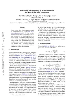 Alleviating the Inequality of Attention Heads for Neural Machine
  Translation