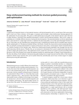 Deep Reinforcement Learning Methods for Structure-Guided Processing Path
  Optimization