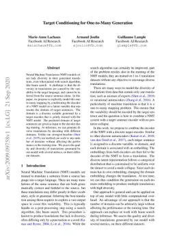 Target Conditioning for One-to-Many Generation