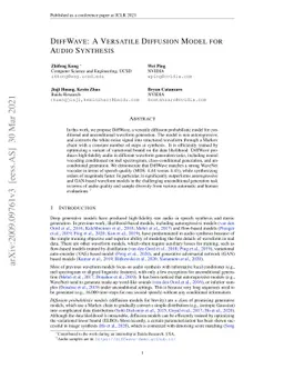 DiffWave: A Versatile Diffusion Model for Audio Synthesis