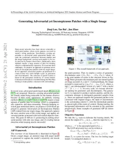 Generating Adversarial yet Inconspicuous Patches with a Single Image