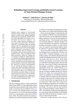 Rethinking Supervised Learning and Reinforcement Learning in
  Task-Oriented Dialogue Systems