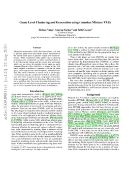 Game Level Clustering and Generation using Gaussian Mixture VAEs