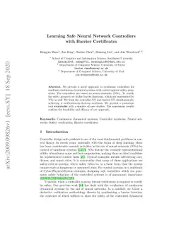 Learning Safe Neural Network Controllers with Barrier Certificates