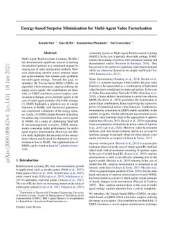 Energy-based Surprise Minimization for Multi-Agent Value Factorization