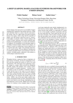 A Deep Learning Based Analysis-Synthesis Framework For Unison Singing