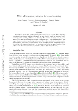 MAC Address Anonymization for Crowd Counting