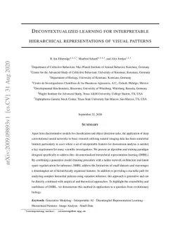Decontextualized learning for interpretable hierarchical representations
  of visual patterns