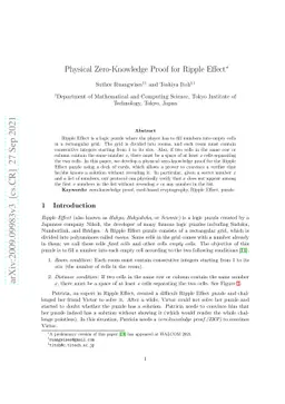 Physical Zero-Knowledge Proof for Ripple Effect