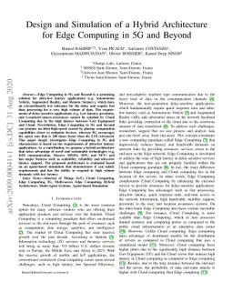 Design and Simulation of a Hybrid Architecture for Edge Computing in 5G
  and Beyond