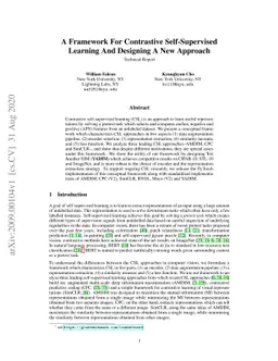 A Framework For Contrastive Self-Supervised Learning And Designing A New
  Approach