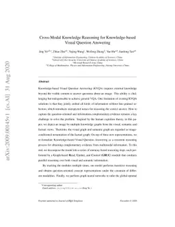 Cross-modal Knowledge Reasoning for Knowledge-based Visual Question
  Answering