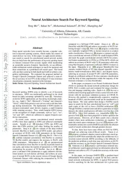 Neural Architecture Search For Keyword Spotting