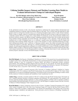 Utilizing Satellite Imagery Datasets and Machine Learning Data Models to
  Evaluate Infrastructure Change in Undeveloped Regions