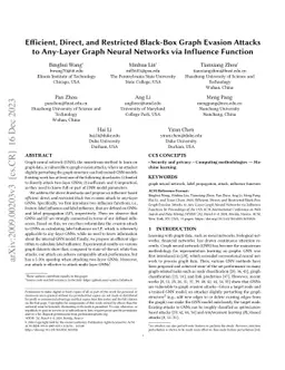 Efficient, Direct, and Restricted Black-Box Graph Evasion Attacks to
  Any-Layer Graph Neural Networks via Influence Function
