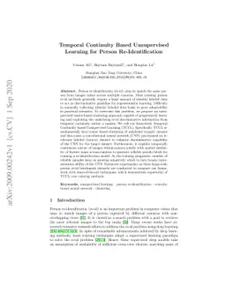Temporal Continuity Based Unsupervised Learning for Person
  Re-Identification