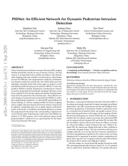 PIDNet: An Efficient Network for Dynamic Pedestrian Intrusion Detection