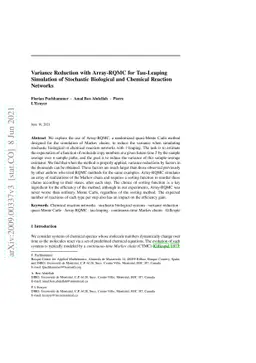 Variance Reduction with Array-RQMC for Tau-Leaping Simulation of
  Stochastic Biological and Chemical Reaction Networks