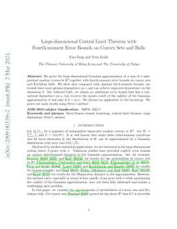 Large-dimensional Central Limit Theorem with Fourth-moment Error Bounds
  on Convex Sets and Balls