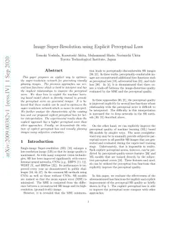 Image Super-Resolution using Explicit Perceptual Loss