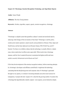 Suspect AI: Vibraimage, Emotion Recognition Technology, and Algorithmic
  Opacity