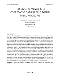 Finding Core Members of Cooperative Games using Agent-Based Modeling