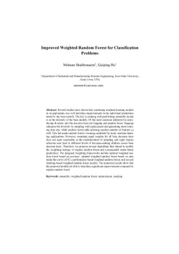 Improved Weighted Random Forest for Classification Problems