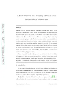 A Short Review on Data Modelling for Vector Fields