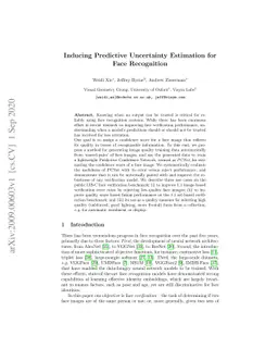 Inducing Predictive Uncertainty Estimation for Face Recognition