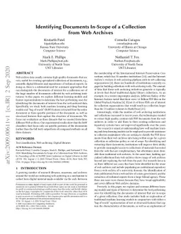 Identifying Documents In-Scope of a Collection from Web Archives