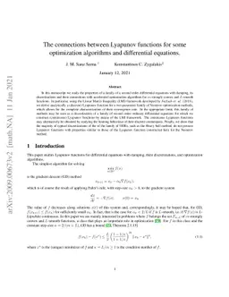 The connections between Lyapunov functions for some optimization
  algorithms and differential equations