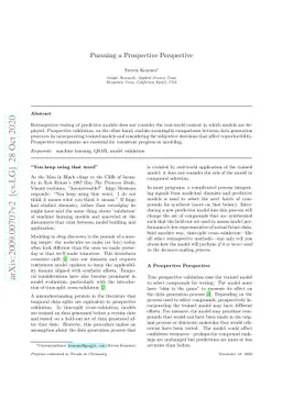 Pursuing a Prospective Perspective