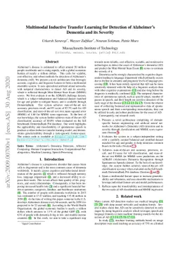 Multimodal Inductive Transfer Learning for Detection of Alzheimer's
  Dementia and its Severity