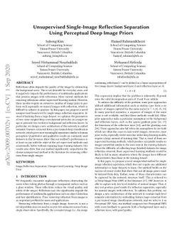 Unsupervised Single-Image Reflection Separation Using Perceptual Deep
  Image Priors