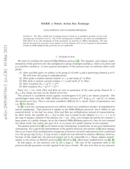 MAKE: a Matrix Action Key Exchange