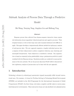 Subtask Analysis of Process Data Through a Predictive Model